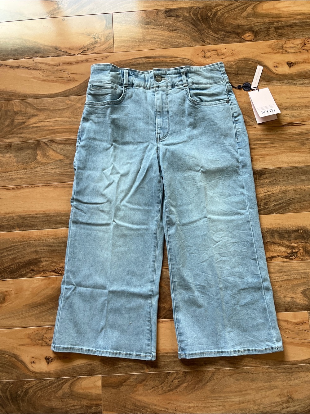 Wide Leg High Rise Crop Flare Stretch NYDJ Women's Jeans Light Blue Sz 10P